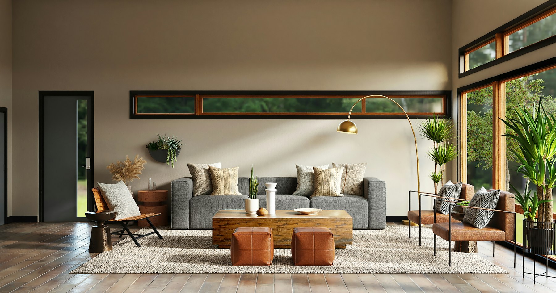 A bright living room with painted walls